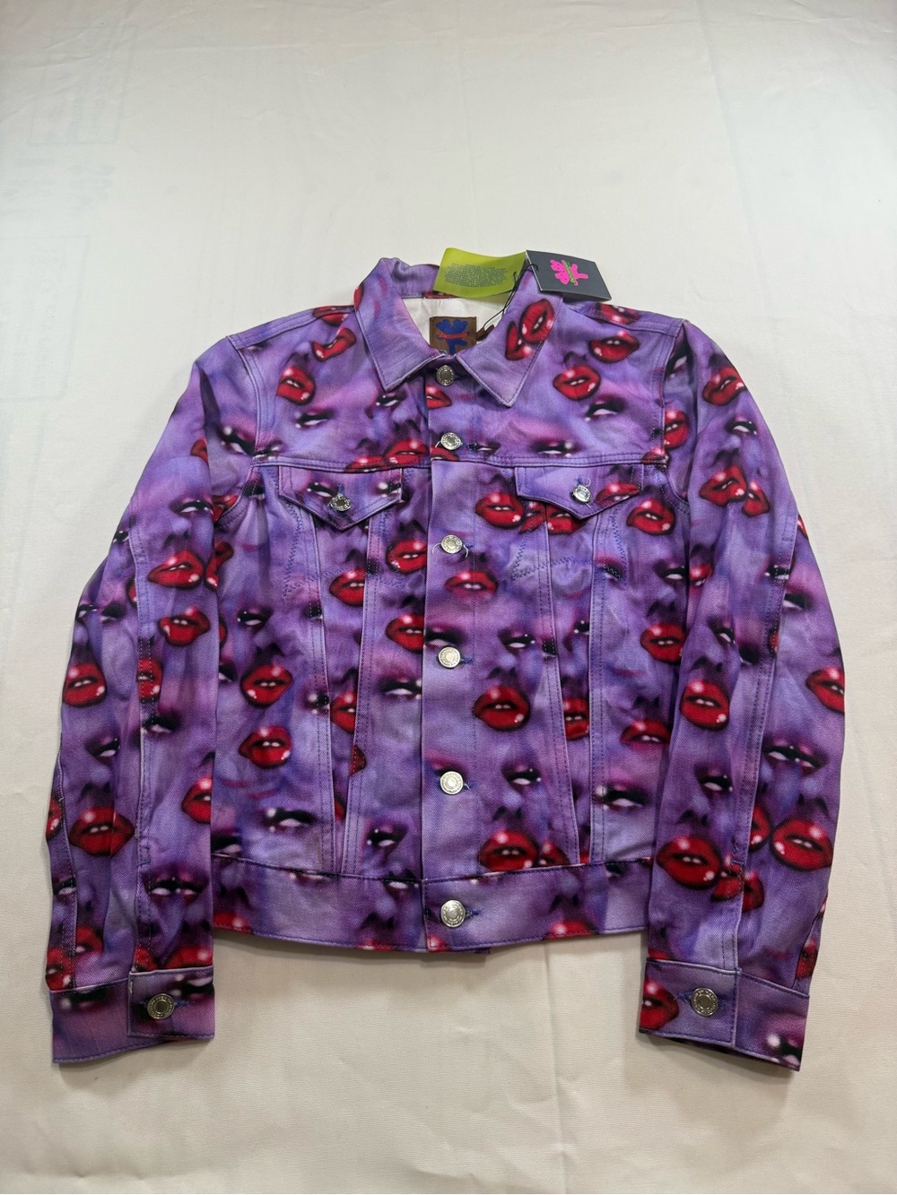 NWT Heaven By Marc Jacob’s Face Denim Jacket Purple Denim Jacket Size M